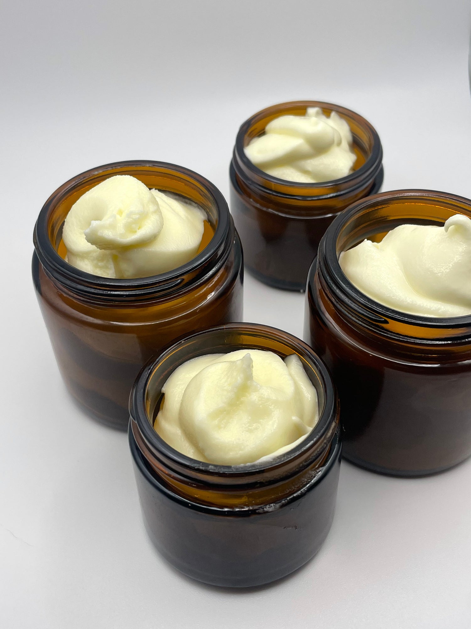 Whipped Tallow Cream in Glass Amber Jars